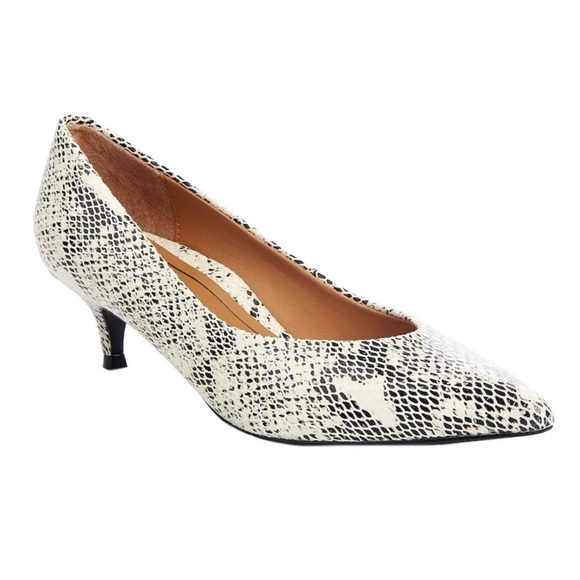 Vionic Josie Snakeskin Leather Heel Pumps Women’s Size 9.5 Kitten Heel - Picture 1 of 9